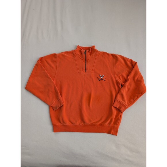 University of Virginia UVA Quarter 1/4 Zip Pullover Cutter & Buck Size S Orange - Picture 1 of 11
